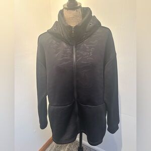 Fabletics Black Camo Hooded Zip Jacket